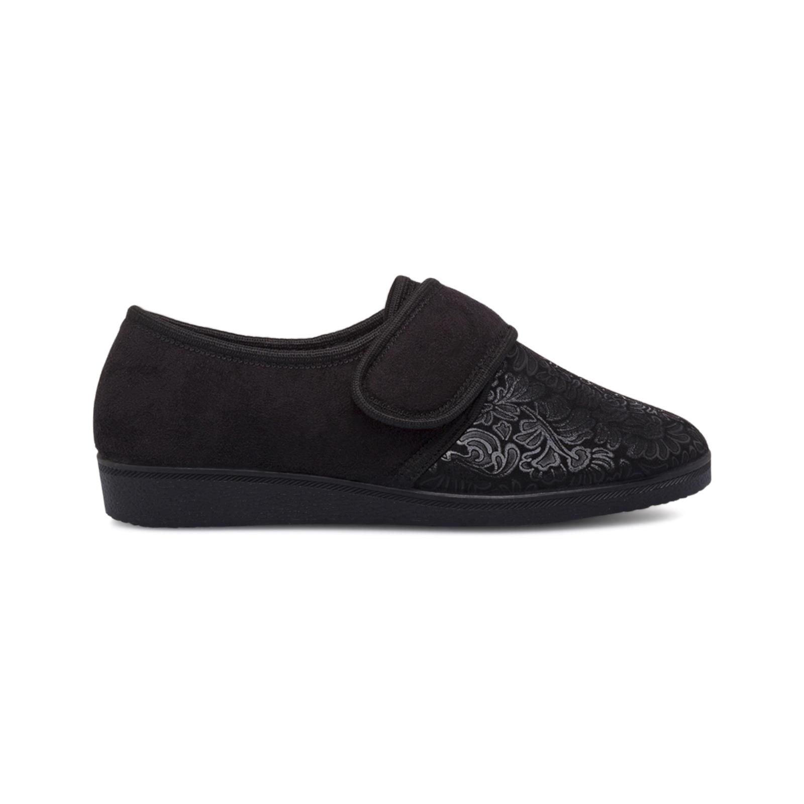 Relax Pantofola Ladies Messina 6 – Ciabatte Da Casa In Pelle Morbida, Colore Nero, Taglie Normali