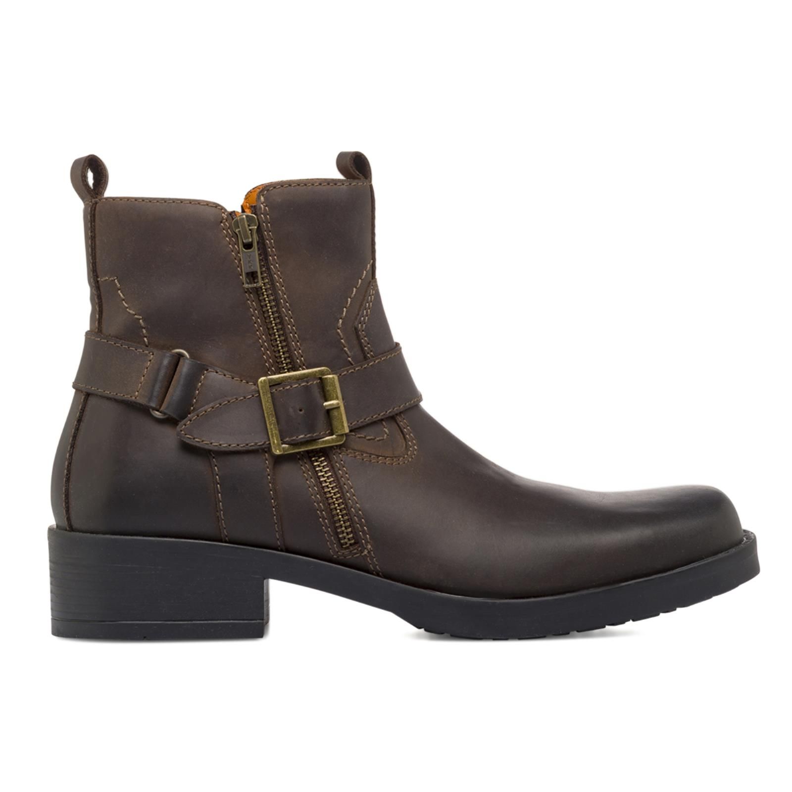 Stivaletti Alla Caviglia In Pelle Marrone Earth, Scarpe Chelsea Con Zip, Donna Taglie UK 4-9