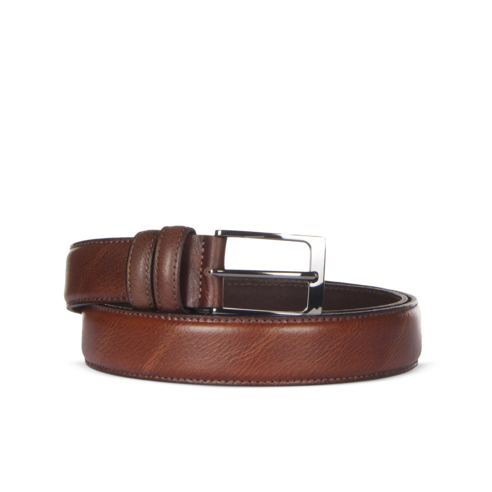 RUL Cintura Uomo In Pelle Naturale Marrone E Nero – Fibbia Spazzolata, Larga 4 Cm, Regolabile, Artigianale Spagnola