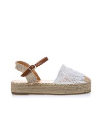 Sandali bianchi con platform in corda