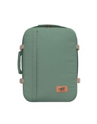 Zaino verde chiaro da viaggio 36L con zip e cinghie di compressione