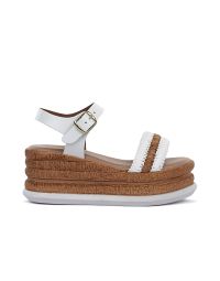 Sandali bianchi da donna con maxi zeppa