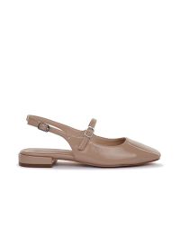 Ballerine beige lucide modello slingback con cinturino