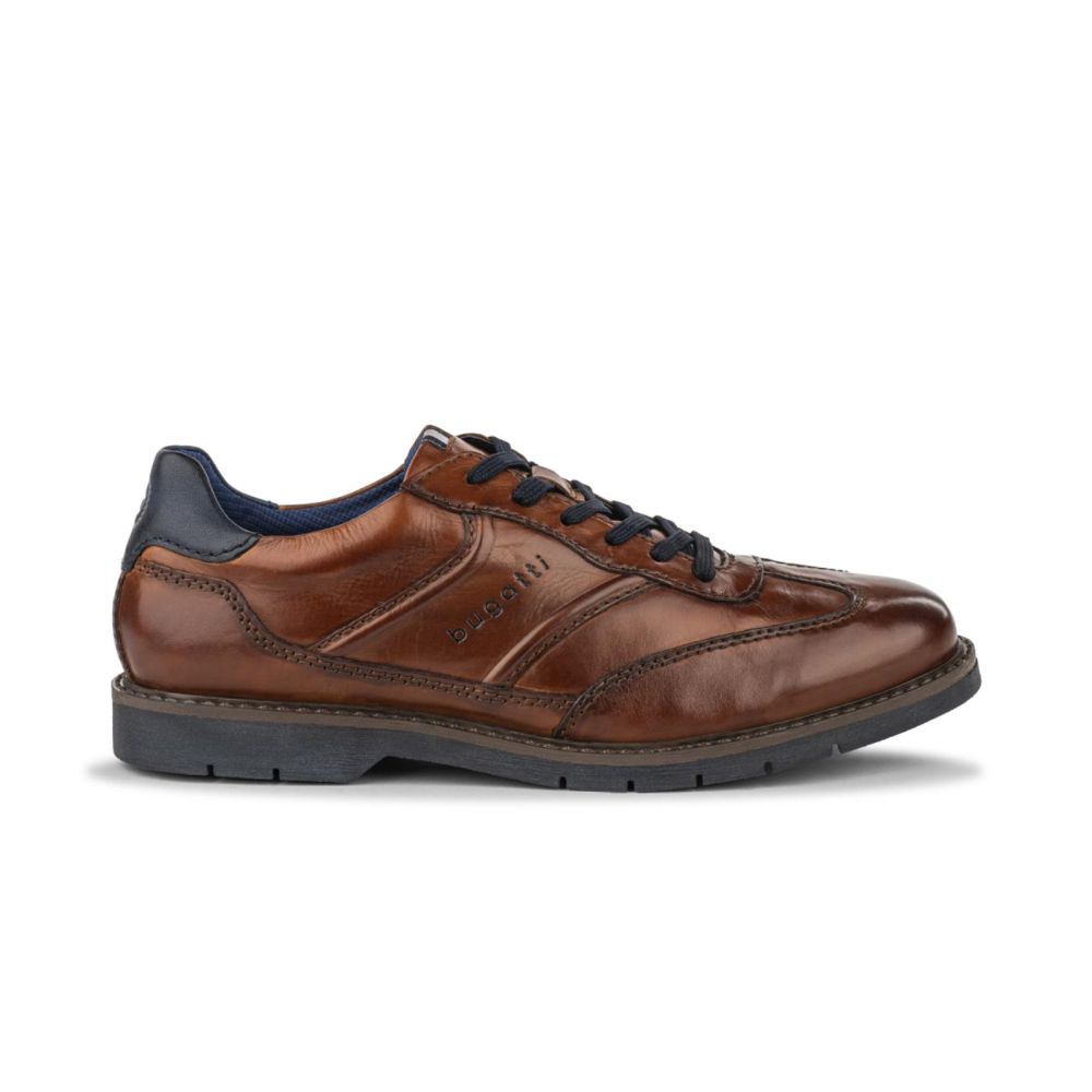 bugatti Uomo Classica scarpa business bassa realizzata in pelle, derby dalla calzata comoda, Nero, 40 EU