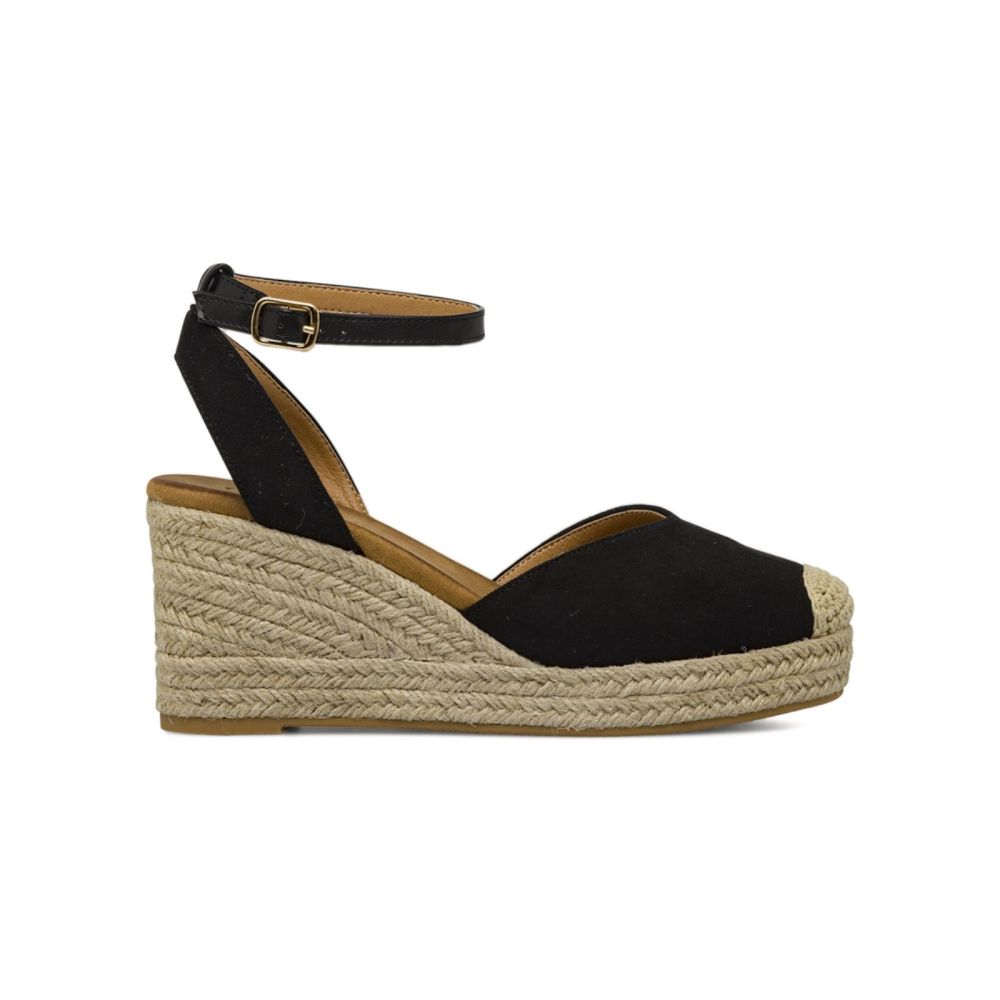 Campesine nere da donna con zeppa e punta effetto crochet Obsel OBSEL ...