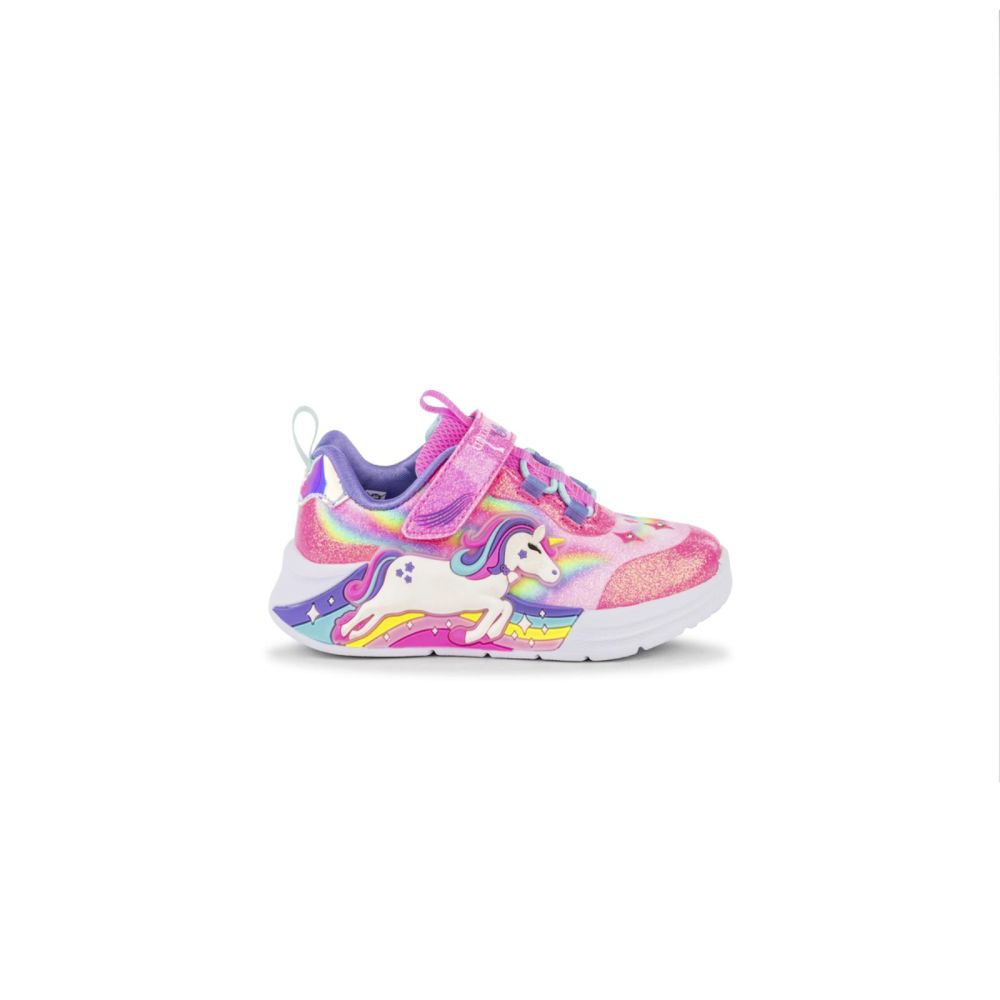 Scarpe Sportive Rosa E Nere Da Bambina Con Luci Nella Suola Skechers S Lights Power Petals S342000128 P