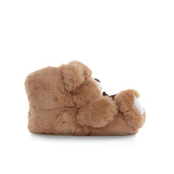 Babucce marroni da bimbo a forma di orsetto