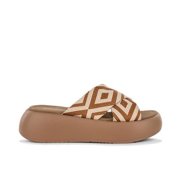 Ciabatte mare marroni da donna con suola platform