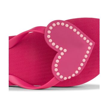 Ciabatte fucsia infradito da mare in gomma con cuore