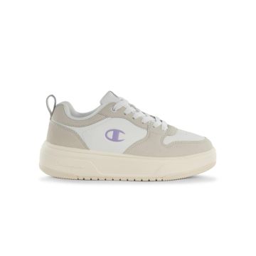 Sneakers donna beige Champion con suola platform e logo