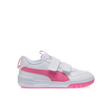 Sneakers bambina bianche da palestra Multiflex in pelle con strappi