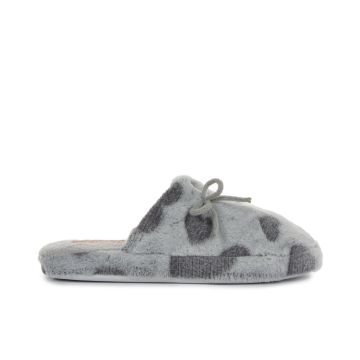 Ciabatte donna grigie da casa con fiocchetto