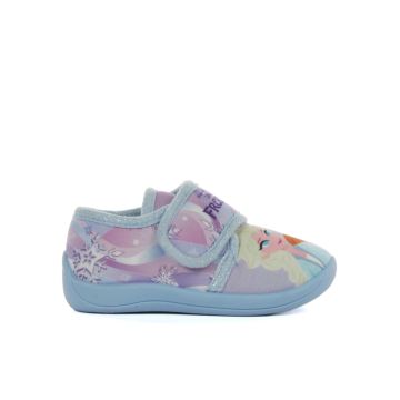 Pantofole asilo azzurre da bimba con strappo e stampa cartoon Frozen