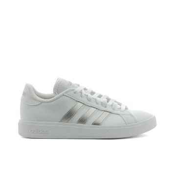 Sneakers tennis da donna bianche e argento Grand Court Base 2.0