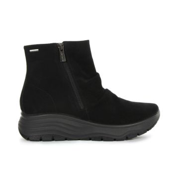 Stivaletti neri bassi in suede con zip