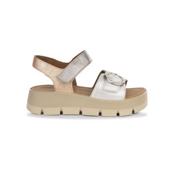 Sandali argento Igi&Co da donna con suola platform e velcro