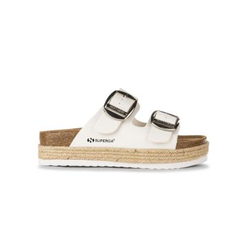 Sandali Superga bianchi da donna con suola platfor