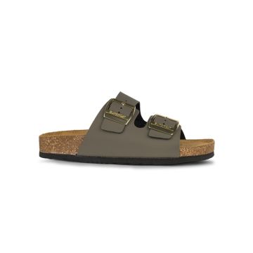 Sandali a fascia da donna verde militare con doppi