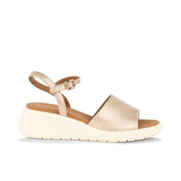 Sandali da donna oro con zeppa e cinturino