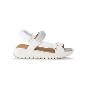 Sandali bianchi da donna con suola platform traspi