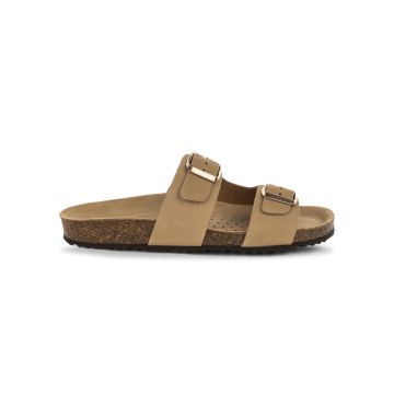 Sandali bassi beige Geox in pelle da donna con suo