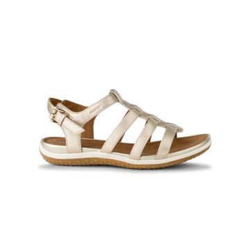 Sandali bassi oro da donna con cinturini metallizz