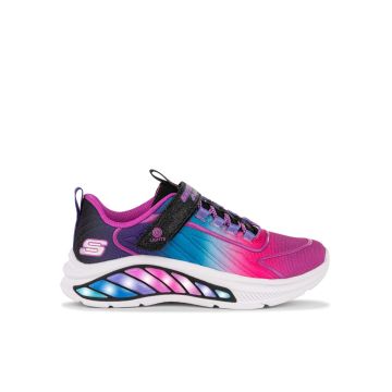 Sneakers da ragazza con strappo azzurro e viola Rainbow Cruisers con luci da ginnastica