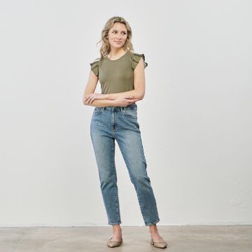 Jeans azzurri con tasche effetto stone washed