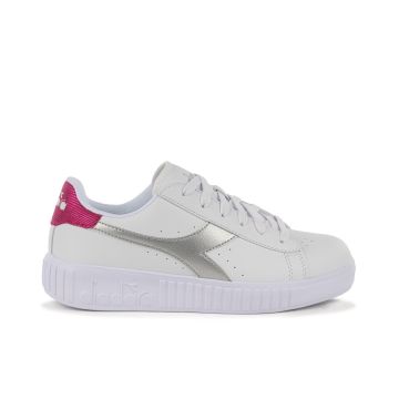 Sneakers tennis bianche da ragazza Game Step con dettaglio laminato