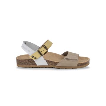 Sandali bassi sportivi da donna in pelle marrone L