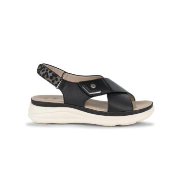 Sandali sportivi neri da donna con dettaglio animalier Lumberjack