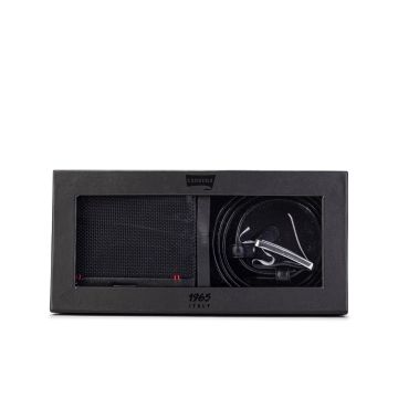 Cofanetto regalo nero da uomo con cintura e portafoglio