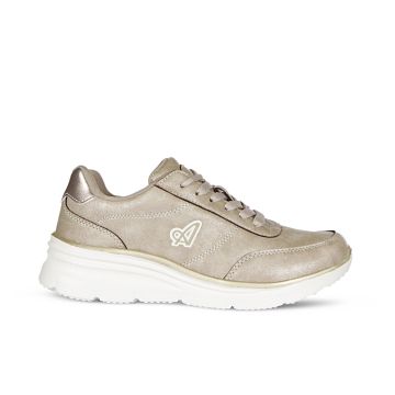Sneakers donna beige da palestra effetto perlato