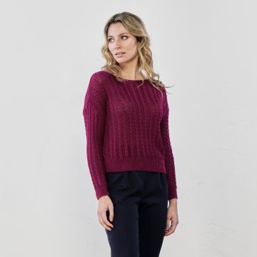 Maglioncino leggero fucsia con ricami
