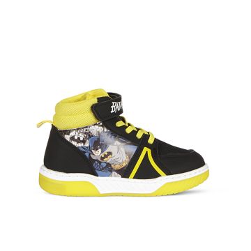 Sneakers alte nere con stampa cartoon batman e luci