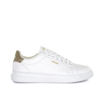 Sneakers bianche con logo laterale e dettaglio glitter