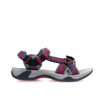 Sandali trekking da ragazza fucsia e grigi con velcri