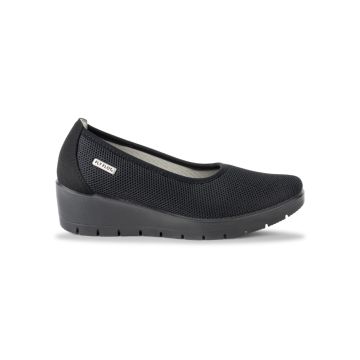 Scarpe comfort decolleté nere da donna in tessuto