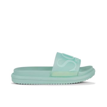 Ciabatte azzurre mare da donna in gomma con logo