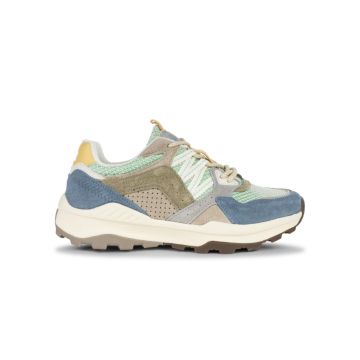 Sneakers da donna viola e rosa effetto scamosciato