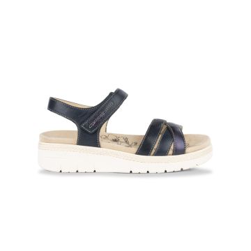 Sandali casual in pelle neri da donna con suola platform Marinaseval
