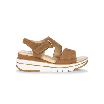 Sandali marroni da donna in pelle scamosciata con