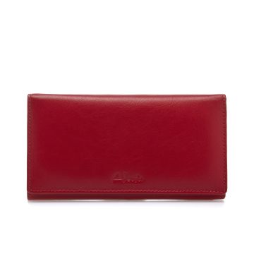 Portafoglio rosso da donna in pelle con logo