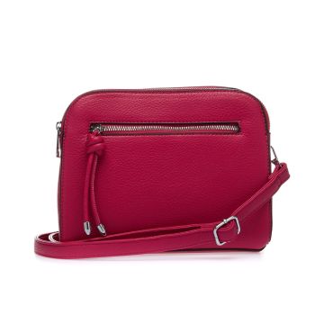 Tracolla fucsia con doppia zip con ciondolo