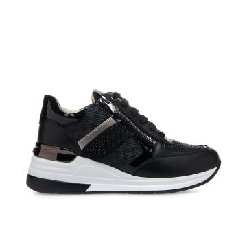 Sneakers nere con zeppa e strass