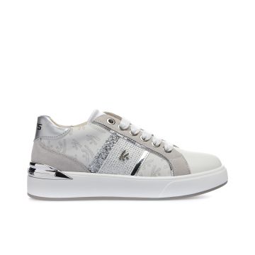 Sneakers bianche con loghi e glitter