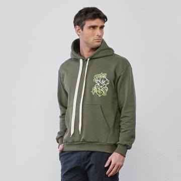 Felpa Con Cappuccio Uomo 'Gamer' - Impronta Digitale Controller, Cotone E Poliestere, Taglie Comode
