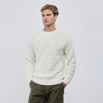 Maglioncino bianco da uomo in tessuto lavorato