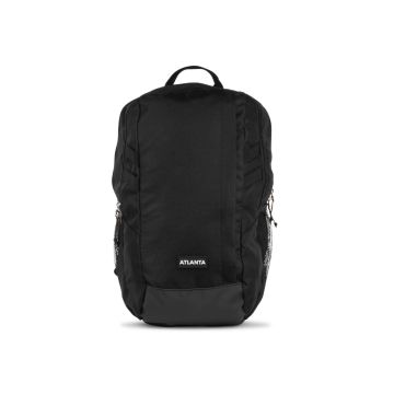 Zaino nero da viaggio con tasche e logo