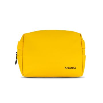 Beauty case giallo da viaggio con zip e logo